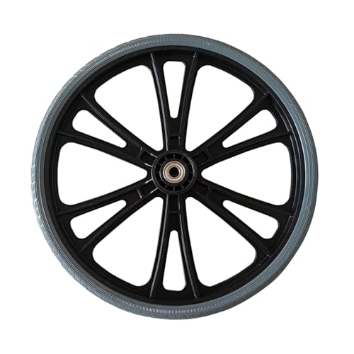 LHX Wheelchair Rear Wheel Solid Tire 16 Inches One-Piece Wheel with Bearing Screw Manual Wheelchair Accessories(Gris)
