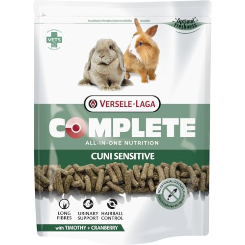 Versele-Laga Complete Cuni Sensitive | 500 g | Aliment Complet pour Lapins | Soutien en Cas de Boules de Poils et de surpoids | Granulés Tout-en-Un |...