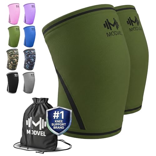 Image of Modvel Strength 7mm Knee Sleeves (Pair) for Weightlifting & Powerlifting (USPA, IPL Approved) | High-Performance Knee Compression Support For Squats, Weight Lifting - Men and Women