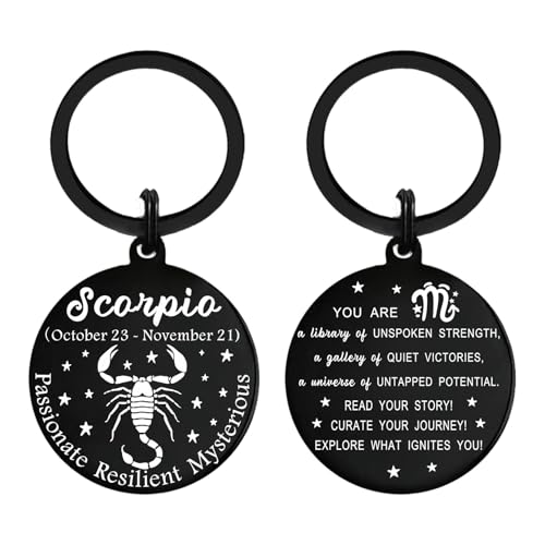 Tangvo Scorpio Zodiac Sign - Scorpio Birthday Keychain - Scorpio Zodiac Gifts for Women Men