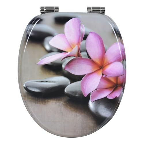 WOLTU Abattant WC Couvercle WC en bois MDF Soft Close avec Frein de Chute pour Couvette en O Siège de Toilette Charnières Zinguées et Inoxyables Ajustables,...