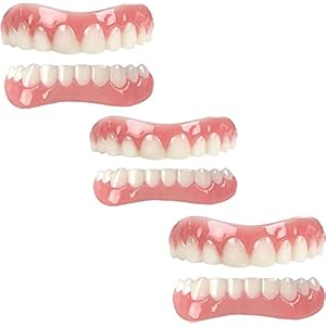 MICKEYCAT Prothese Tanden Silicagel Prothese Tanden Reparatie Cosmetische Comfortabele Tijdelijke Natuurlijke Valse Tanden Afneembare Herbruikbare Tanden Gebruikt om ontbrekende tanden Unisex te bedekken