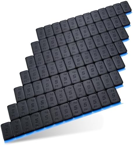 7 Auswuchtgewichte SCHWARZ 12x5g I Klebegewichte Stahlgewichte Kleberiegel 60g mit ABRISSKANTE I verzinkt & kunststoffbeschichtet 0,42KG SCHWARZ 5gx12