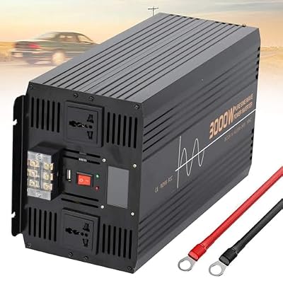 QWEYHNGMO Power Inverter Pure Sine Wave 6000W 7000W 8000W 10000W 12000W 12V 24V 48V DC to 110V/220V AC Converter- 2 Outlets Car