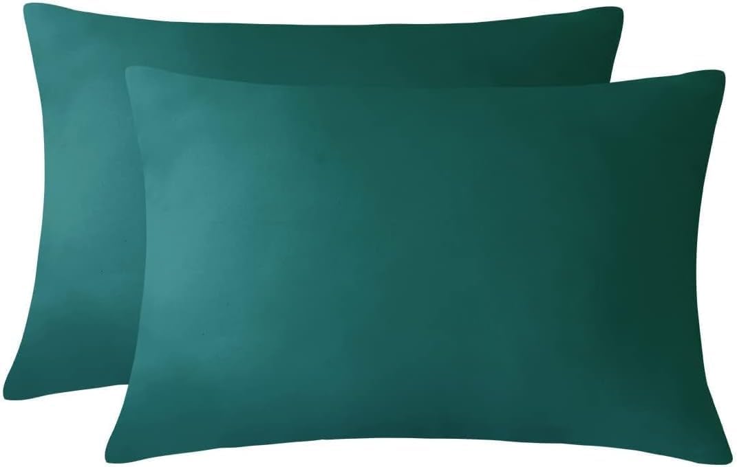 Prashi Bedding Zippered Toddler Pillowcases – Set of 2, Travel Pillow Cases 1000 Thread Count 100% Egyptian Cotton, Soft & Breathable, Nursery Kids Pillowcases, 31x31 Inches, Teal