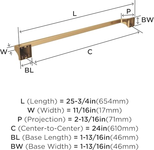 Image of Amerock Mulholland 24 inch Champagne Bronze Towel Bar