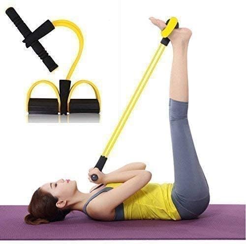 YETI Pull Reducer Training Bands-4 Tubes Body Pedal Exerciser Yoga Crossfit Exercise, Arm Exercise, Tummy Body Building Training Men and Women Rambler 14 (Yellow)