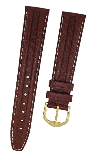 Preisvergleich Produktbild Uhrenarmband Jacques Lemans LEDER braun NAHT weiß 18mm NEU 8656