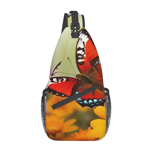 Sac à bandoulière léger noir avec motif de papillon | Sac à dos de voyage