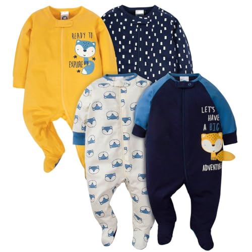 Image of Gerber Baby Boys 4 Pack Sleep 'N Play Footie