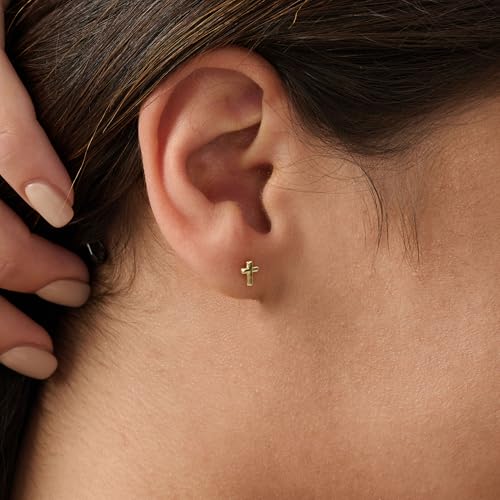 3 Pairs Tiny Flat Back Earrings, Hypoallergenic 14K Real Gold Plated Helix Cartilage Earrings Post Studs Jewelry for Women Gift4