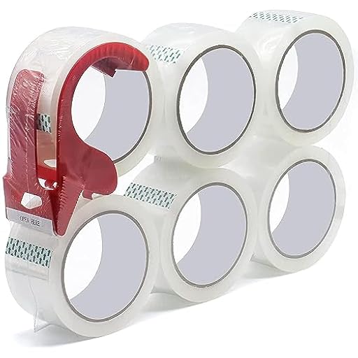 WELSTIK Cinta de embalaje con dispensador de embalaje para envasar paquetes y cajas de transporte robustas y duraderas. cinta de transporte y embalaje, 5 cm x 55 m, transparente, 6 piezas | Ya disponible en tu tienda friki favorita! En mundofriki.es!