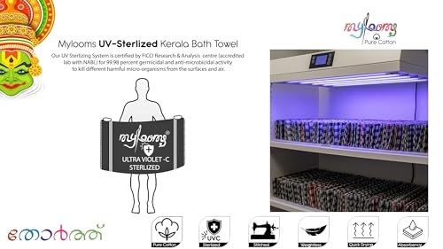 Image of End Finished UV Sterlized Kerala Bath Towel | Kerala Thorthu Mundu | White Colour Thin, Soft & Quick Driying | Pack of 2 (XL - 29'' x 58'' - Pack of 2)