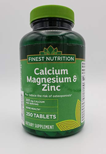 Finest Nutrition Calcium 333 mg Magnesium & Zinc Dietary Supplement Tablets 250 Each