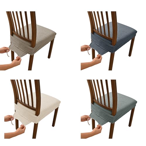 Housse de chaise extensible lot de 4 lavable avec double bande élastique