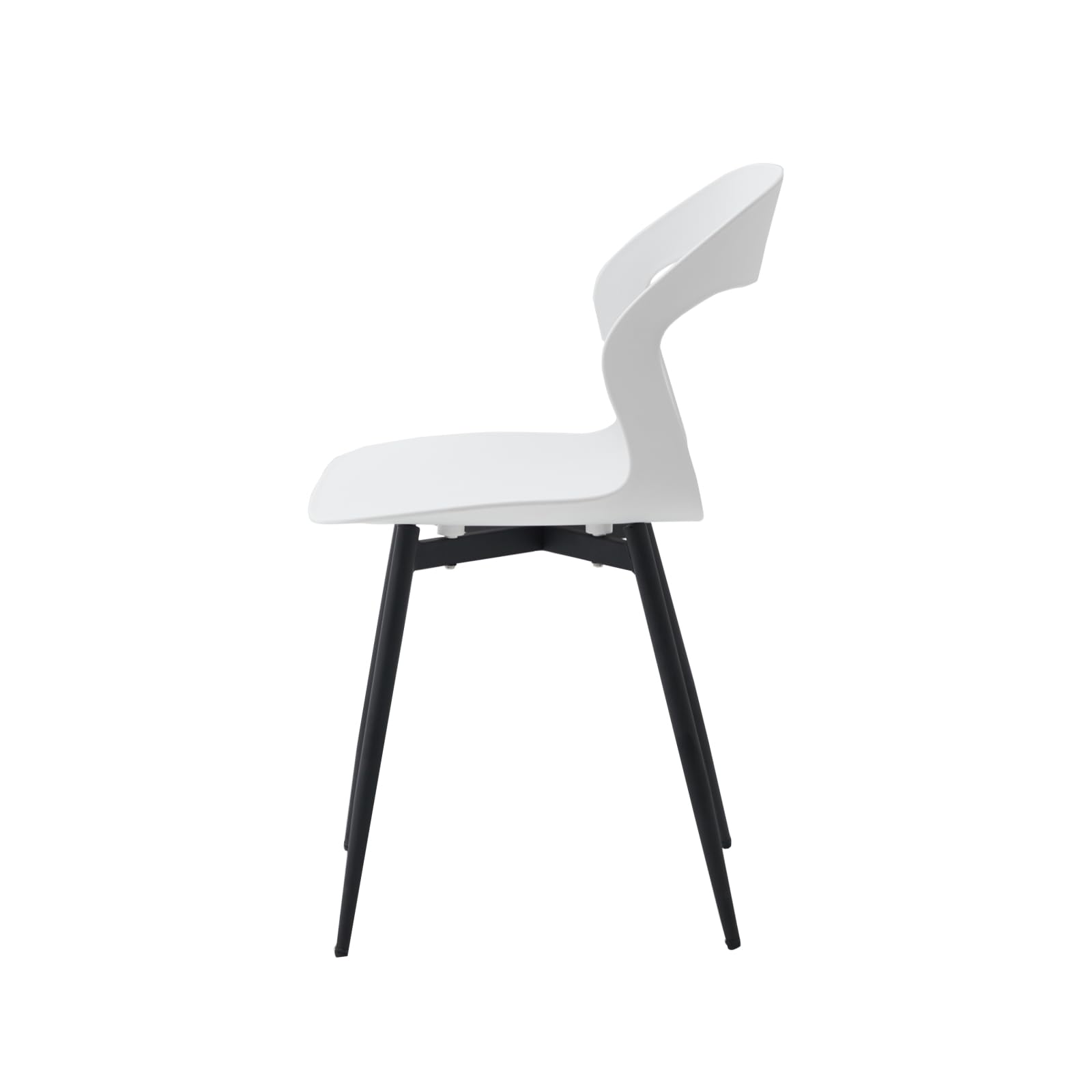 Set di 6 Sedie da Pranzo Moderno, Sedie da Cucina, con Gambe in Metallo Sedia e Grande Design Dello Schienale Cavo, Adatto Per Soggiorno e Sala da Pranzo - Bianco + Nero
