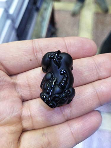 Collier obsidienne contre le stress avec son pendentif PiXiu sculpté - 3