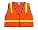 Mutual 16302 High Visibilty Polyester Mesh Back ANSI Class 1 Surveyor Safety Vest with Pockets, 4X-Large, Orange