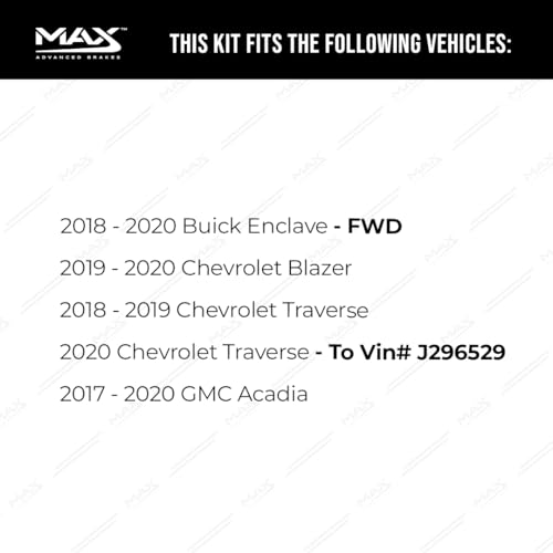 Image of MAX Advanced Brakes - Brake Kit For 2018-2020 Chevrolet Traverse, 2017-2020 GMC Acadia, 2019-2020 Chevrolet Blazer| Carbon Ceramic Brake and Rotor Kit Front and Rear| Cross-Drilled Brake Rotors