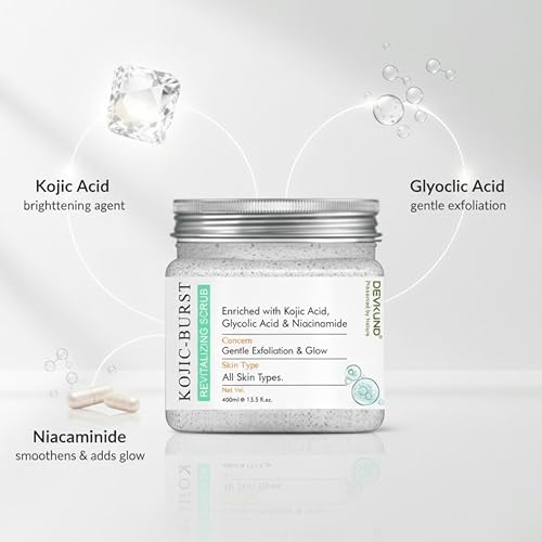 Image of Kojic-Burst Revitalizing Face & Body Scrub | Enriched with Kojic Acid, Glycolic Acid & Niacinamide | Skin Brightening, Exfoliating & Revitalizing - 400ml