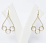 ArenaWorld - Pendientes colgantes de 10 quilates de plata de ley chapados en oro con piedras preciosas de cuarzo para niñas y mujeres, joyas de plata para tus seres queridos