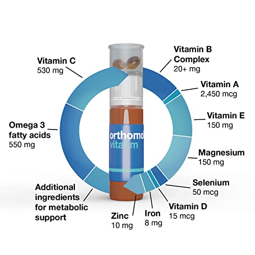Orthomol Vital M Vial, Men's Multivitamin, 30-Day Supply, Vitamins A, B, C, D, E, K, Iodine, Omega-3 #TOP2