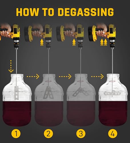 Wyckoff Acessório de broca de desgaseificador de vinho de 43 cm, agitador de aço inoxidável SUS316,