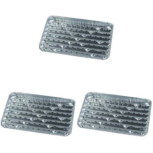 PAPSTAR - Plats à griller - 5 pcs - Aluminium, 34 x23 x 2.5 (Lot de 3)