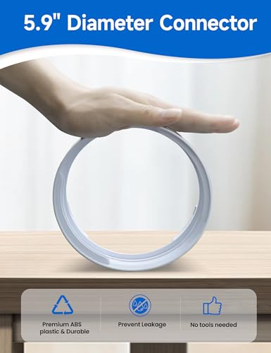Image of Flexible Portable Air Conditioner Hose Kit, 5.9'' Diameter Counterclockwise AC Exhaust Hose Length to 80 inch with Adapter, Portable AC Vent Hose for Portable Air Conditioner