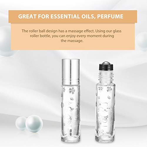 EXCEART 6Pcs 10Ml Claro Rolo de Óleo Essencial de Garrafas Garrafas De Rolo de Vidro Aromaterapia Pe