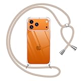 Pnakqil Coque pour iPhone 17 Pro Max avec Cordon, Transparente Silicone Housse avec Régla...