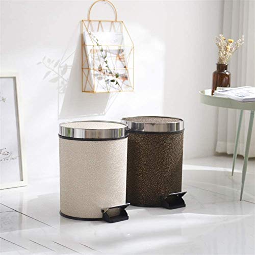 Qytecljt Office Trash Can 12L Foot Trash Can, Quiet And Slow Down, Inside And Outside Double Bucket Design, Three-Dimensional Printing Cylindrical Garbage Can, Waterproof Without Peculiar Smell, Bathr #TOP2