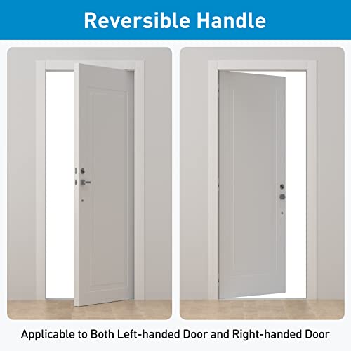 Hosom Front Door Handle Set, Exterior Door Lock Set With Deadbolt, Single Cylinder, Reversible For Right And Left Handed Doors, Satin Nickel #TOP5