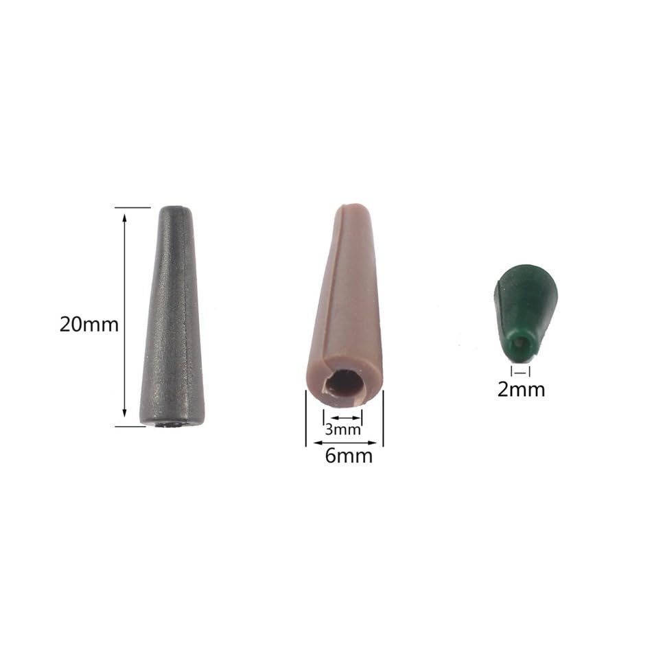 60 Piezas Stopper de Goma para Pesca de Carpa 3 Colores miniatura 2