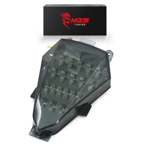 Image of MZS Motorcycle Tail Light LED Turn Signal Integrated for YZF R6 2008-2016 | Rear Blinker Running Taillight Assembly, Stop Brake Light, Waterproof Dustproof Smoke Lens, Amber Red Dual Color Lamp