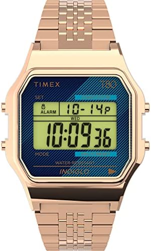 Amazon | Timex T80 34mm TW2V19000YB クォーツ腕時計, シルバートーン