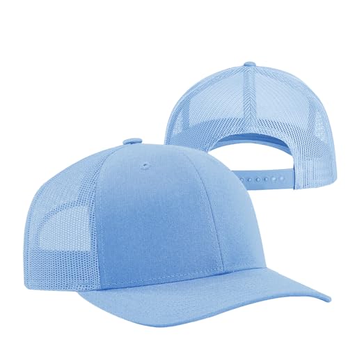 Image of TZ Promise Men Women Plain Cotton Trucker Cap with Breathable Mesh Back, Snapback Baseball Hats