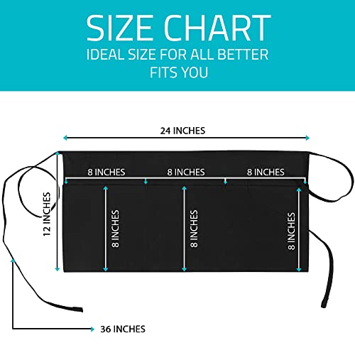 Utopia Wear 12 Pack Server Apron with 3 Pockets, Waist Apron for Waiter Waitress, 12 Inches3