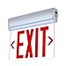 LFI Lights® Edge-Lit UL 924 Listed, Exit Sign, Selectable Red/Green LED, Single-Sided Clear Acrylic Panel, Aluminum Housing, 120/277VAC Hardwired with Battery Backup, Removable Chevron Arrows, ELRTUABBSC