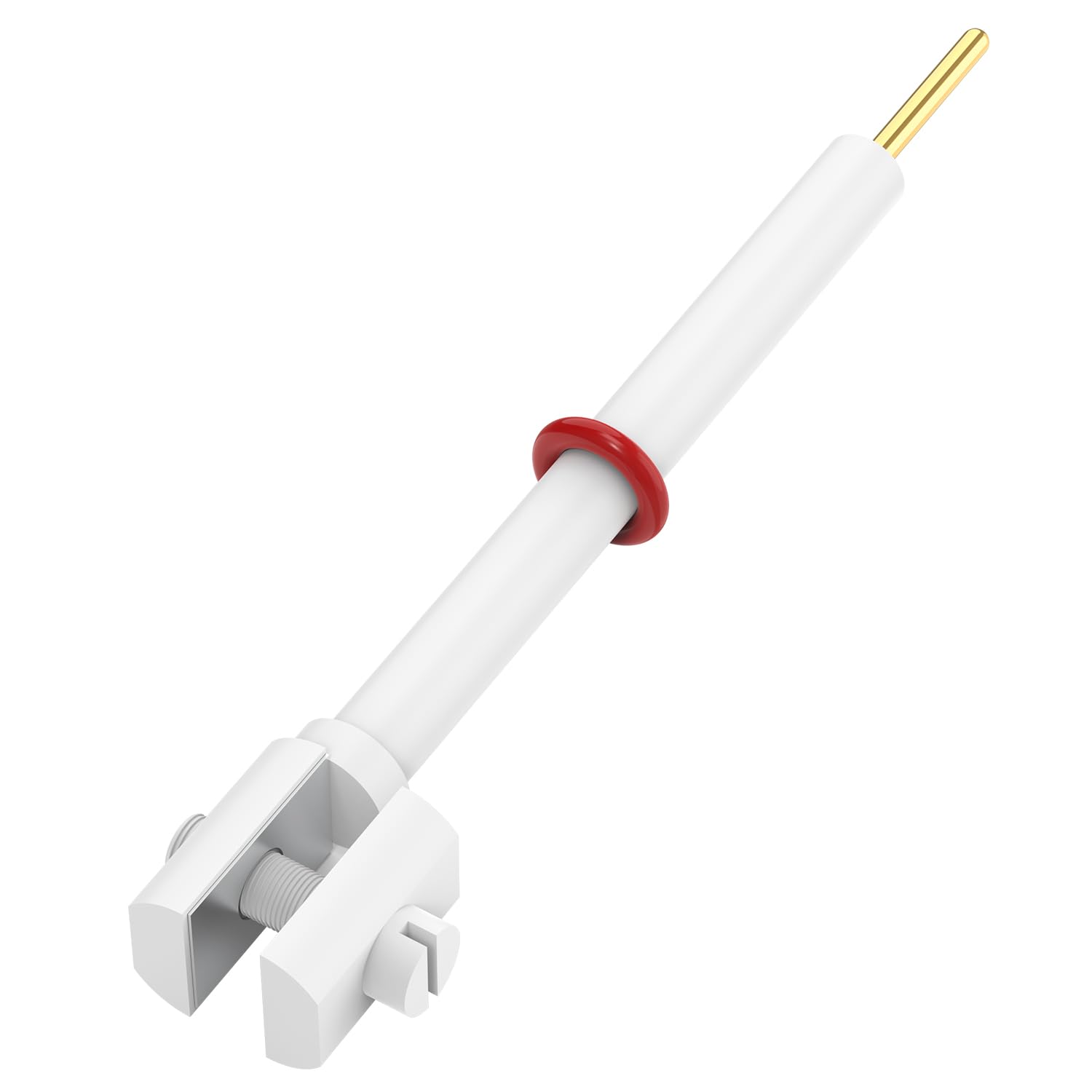 Labasics Gold Ptfe Platinum Electrode Holder, Electrolytic Cell Electrode Clamp Solid Sample Conductive Holder Clip With 10 X 15 Mm High-Purity Platinum Sheet And Ptfe Body