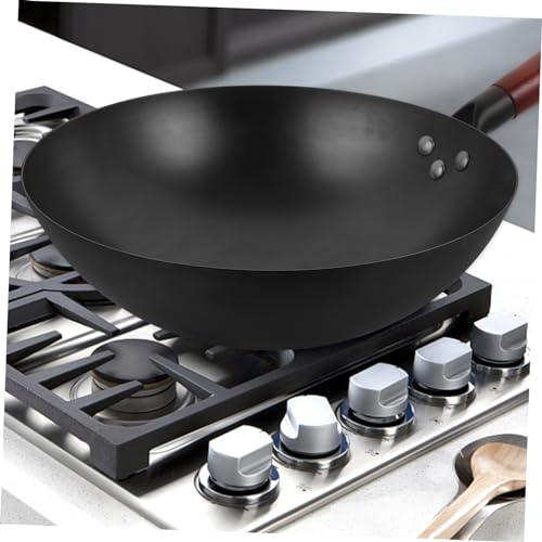 Wok de hierro con mango de madera y antiadherente miniatura 3