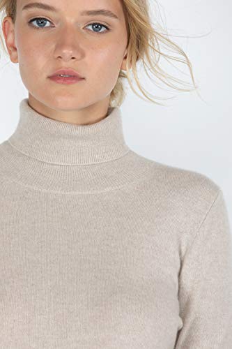 Image of JENNIE LIU Women's 100% Pure Cashmere Long Sleeve Pullover Turtleneck Sweater
