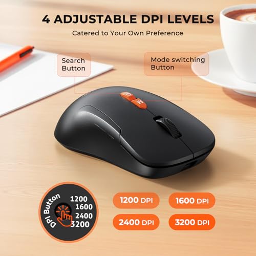 Image of MEETION Wireless Keyboard Mouse Combo, Ergonomic Bluetooth Rechargeable | Ergonomic keyboard with wrist rest and tablet stand, scissor switches, USB /Bluetooth connection, 4 DPI mouse for Windows /Mac