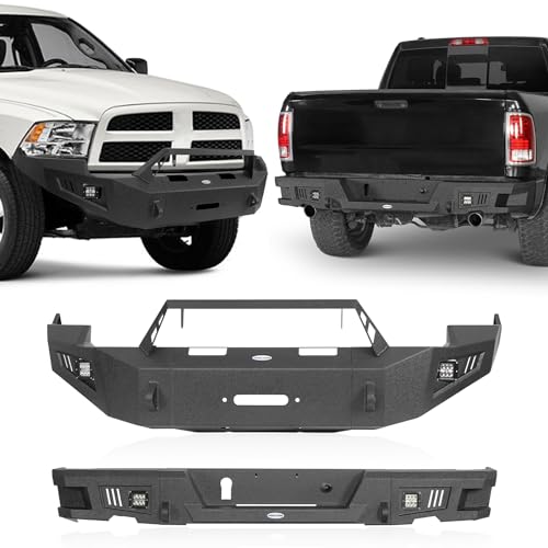 Hooke Road Ram 1500 Bumper Front and Rear Bumpers Kit for Dodge Ram 1500 2009 2010 2011 2012