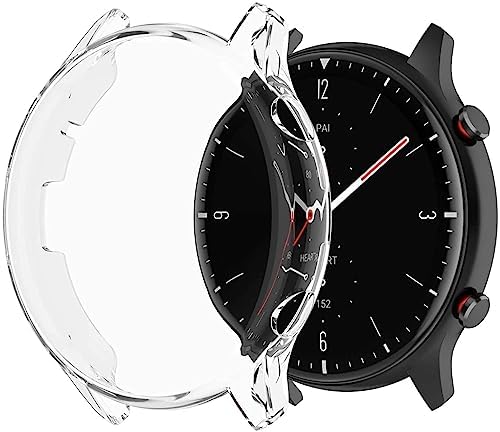Prolet Screen Protector Case Compatible with Amazfit GTR 2 & Amazfit GTR 2e TPU Slim Bumper Case Cover Smartwatch Accessories(Device Not Included)(Transparent)