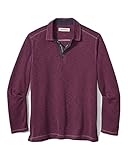 Tommy Bahama Men's Paradiso Long Sleeve Polo Shirt, Soft Modal Blend (Rum Berry, Small)