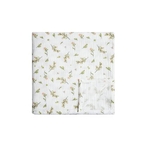 Image of Meracorallo Muslin Swaddle Blanket, 100% Cotton Receiving Blanket Soft and Breathable Swaddle Wrap for Baby Boys and Girls, Flower