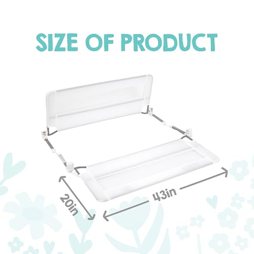 Regalo Safety Double-Sided Swing Down Bed Rail Guard (2-Pack), Toddler Bed Rail for Twin to Queen Beds, Extra Long 43”, Reinforced Anchor System,