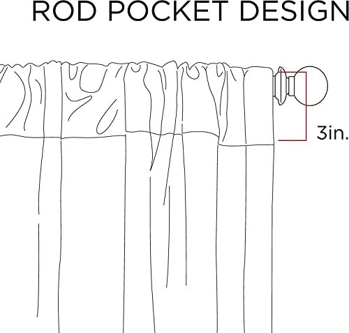 Aubrey Jacquard Rod Pocket Valance , Classic Elegant Silk Paisley Valances For Windows , 50X18" , Blue #TOP6