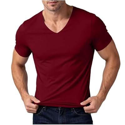 Men's Seamless Ice Silk Workout Tops Short Sleeve Summer Cooling Stretch Slim Fit T-Shirt Performance Tees Wine